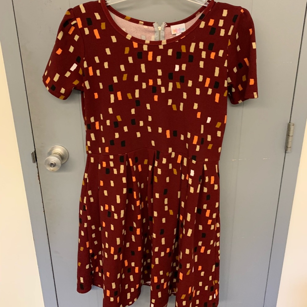 LuLaRoe burgundy fall Amelia dress -3xl